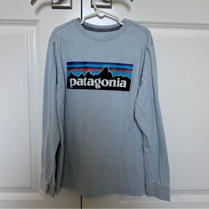 Patagonia Sky Blue Organic Cotton Shirt boy size medium 10